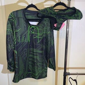 #38 Green Circuit Board Print Top and Bottom Set